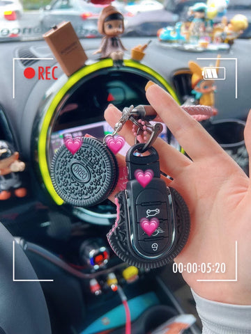 Mini Cooper Bitten Oreo Cookie Key Fob Cover Case Protector