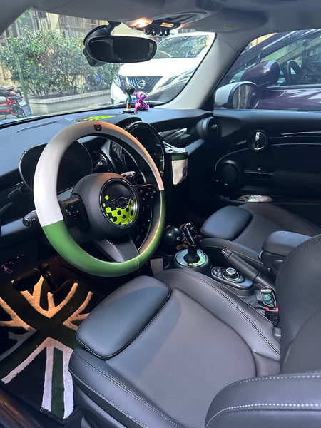 Original Designed Leather Steering Wheel Cover for Mini Cooper Countryman Clubman - Unique and Personalized