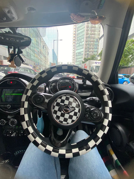 Original Designed Leather Steering Wheel Cover for Mini Cooper Countryman Clubman - Unique and Personalized