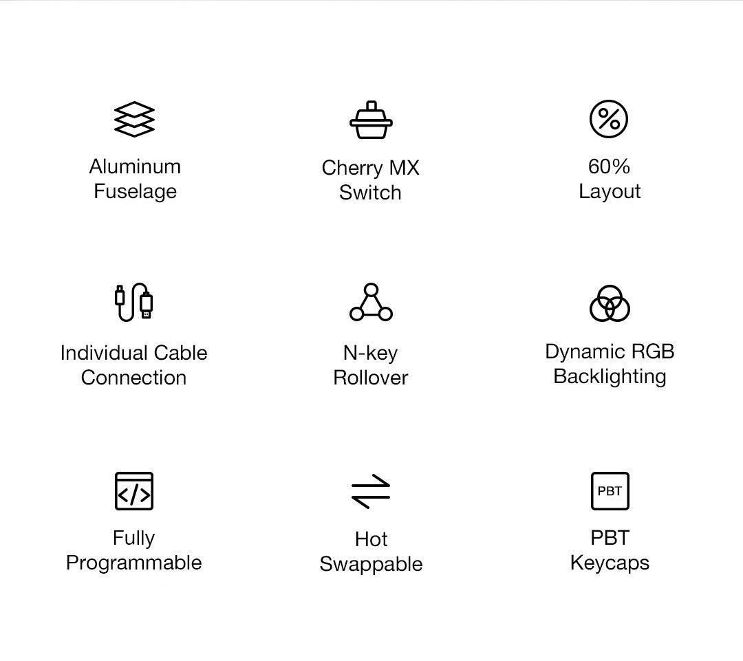 Bàn phím cơ IQUNIX F60-2020 60% Hot-swappable Mechanical Keyboard (10) F60 Mechanical Keyboard