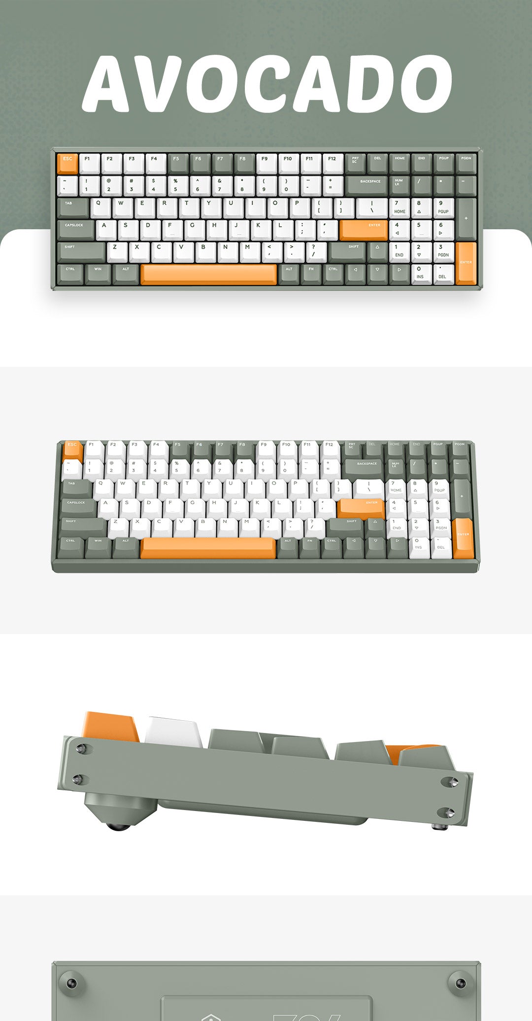 Bàn phím cơ IQUNIX F96 Avocado / Soda Bubbles / Grape Milk / Peach / Blueberry Wireless Mechanical Keyboard (23) F96 Avocado Mechanical Keyboard