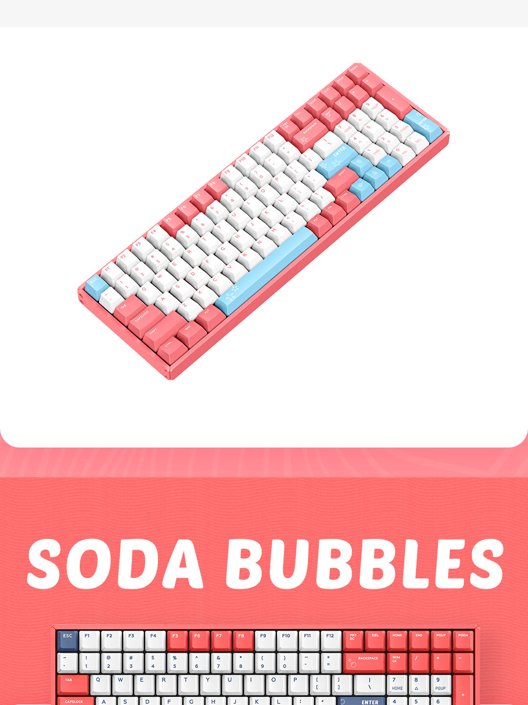 Bàn phím cơ IQUNIX F96 Avocado / Soda Bubbles / Grape Milk / Peach / Blueberry Wireless Mechanical Keyboard (26) F96 Peach Color Mechanical Keyboard