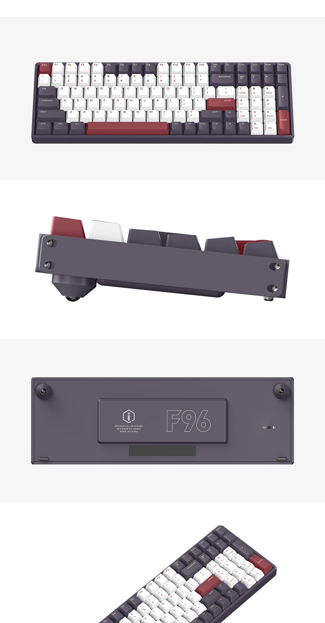 Bàn phím cơ IQUNIX F96 Avocado / Soda Bubbles / Grape Milk / Peach / Blueberry Wireless Mechanical Keyboard (29) F96 Blueberry Mechanical Keyboard