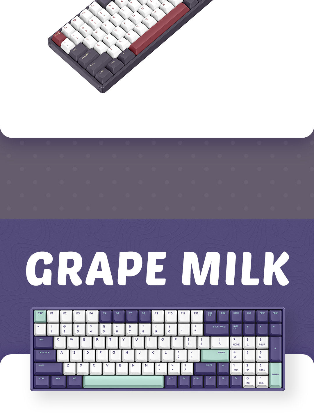 Bàn phím cơ IQUNIX F96 Avocado / Soda Bubbles / Grape Milk / Peach / Blueberry Wireless Mechanical Keyboard (30) F96 Blueberry Color Mechanical Keyboard