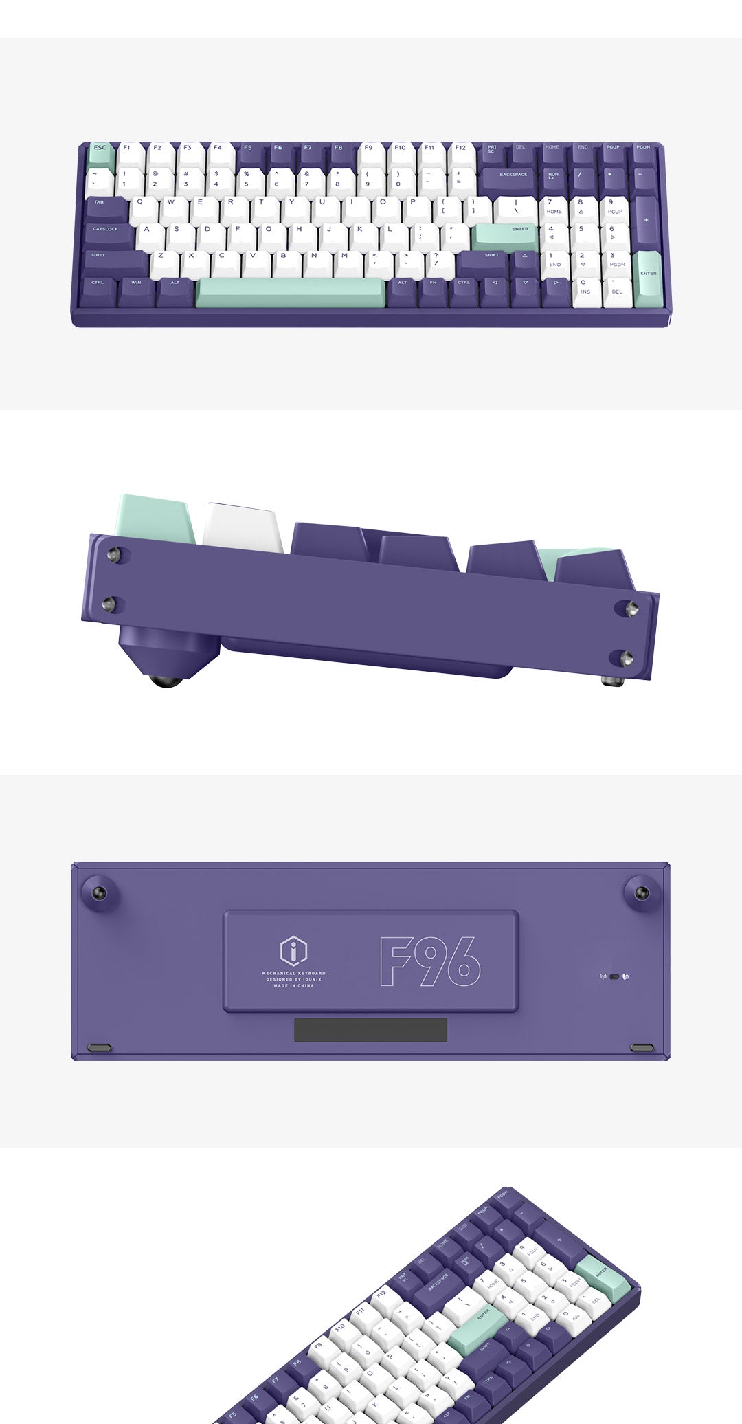 Bàn phím cơ IQUNIX F96 Avocado / Soda Bubbles / Grape Milk / Peach / Blueberry Wireless Mechanical Keyboard (31) F96 Grape Milk Mechanical Keyboard