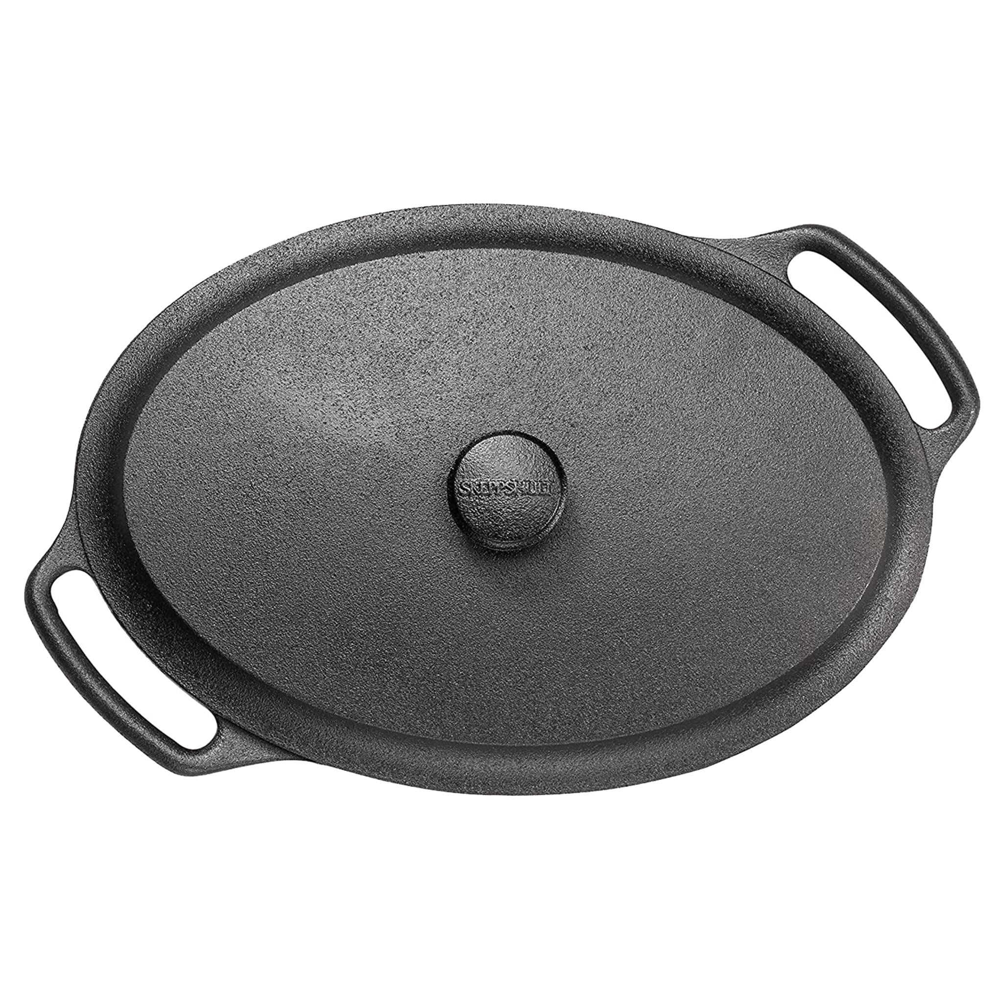 Swedish Cast Iron Oval Casserole with Lid, 6 qt