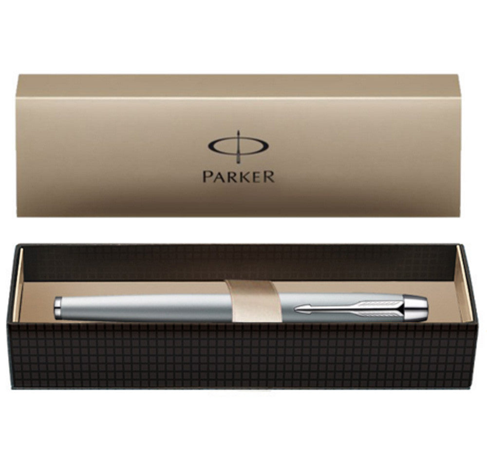 Parker IM Lacquer Silver Chrome Trim Fountain Pen Fine