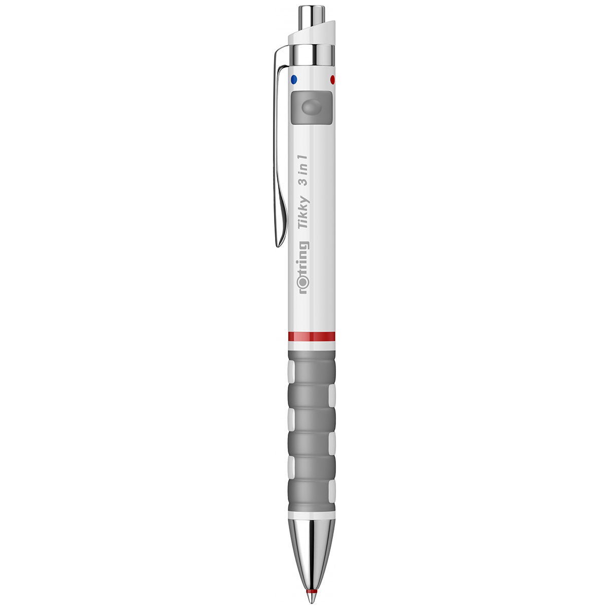 Rotring Tikky 3 in 1 Multi Pen Blue and Red ink and 0.7mm Mechanical Pencil, White Barrel 1904452