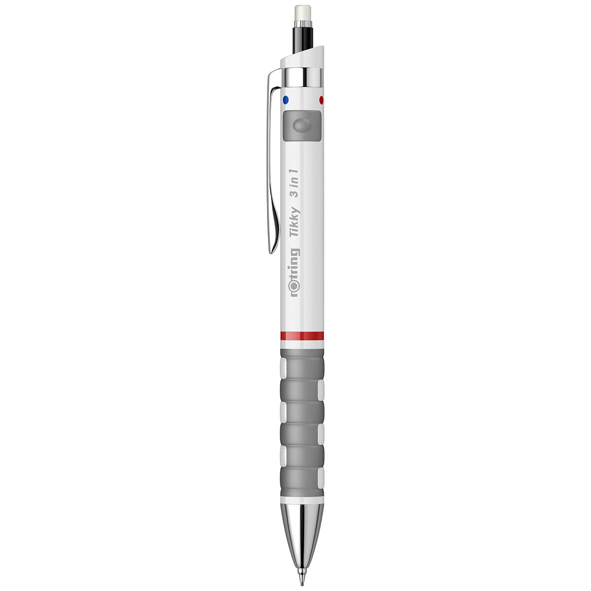 Rotring Tikky 3 in 1 Multi Pen Blue and Red ink and 0.7mm Mechanical Pencil, White Barrel 1904452