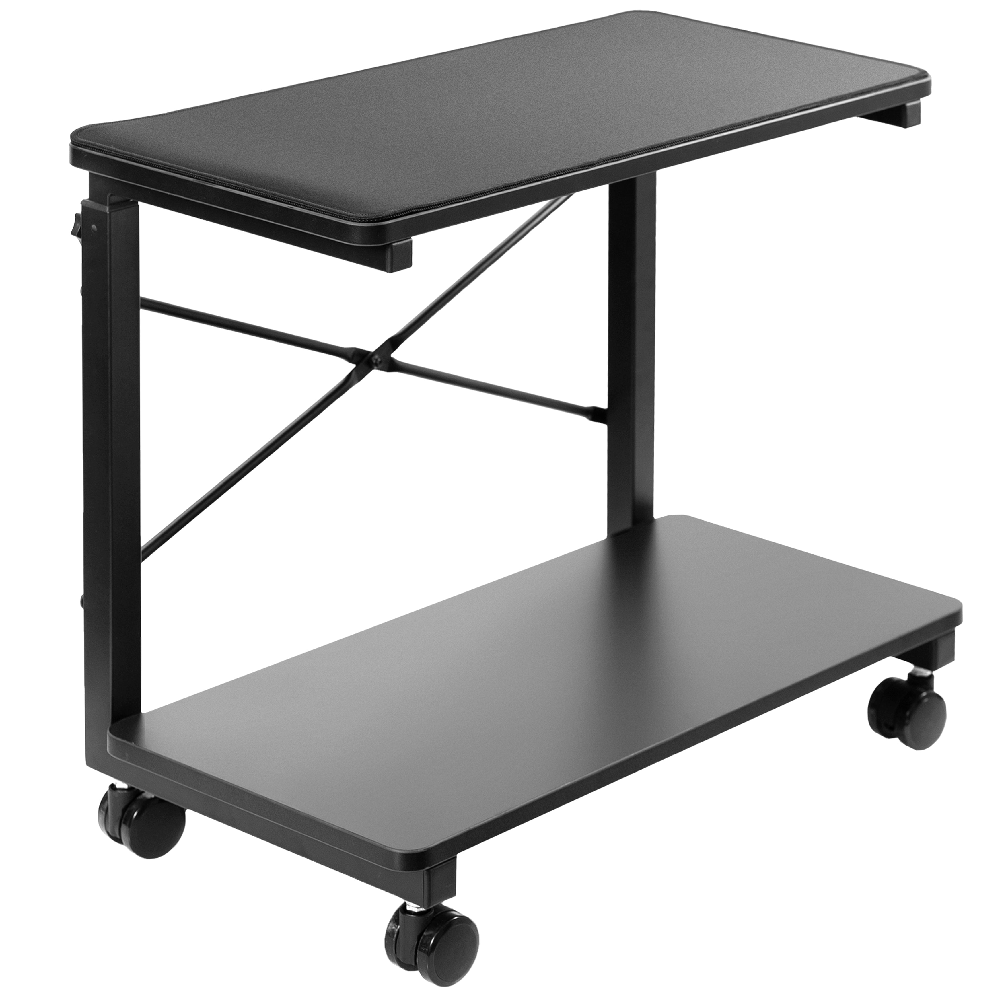 Black Adjustable PC Cart with Storage