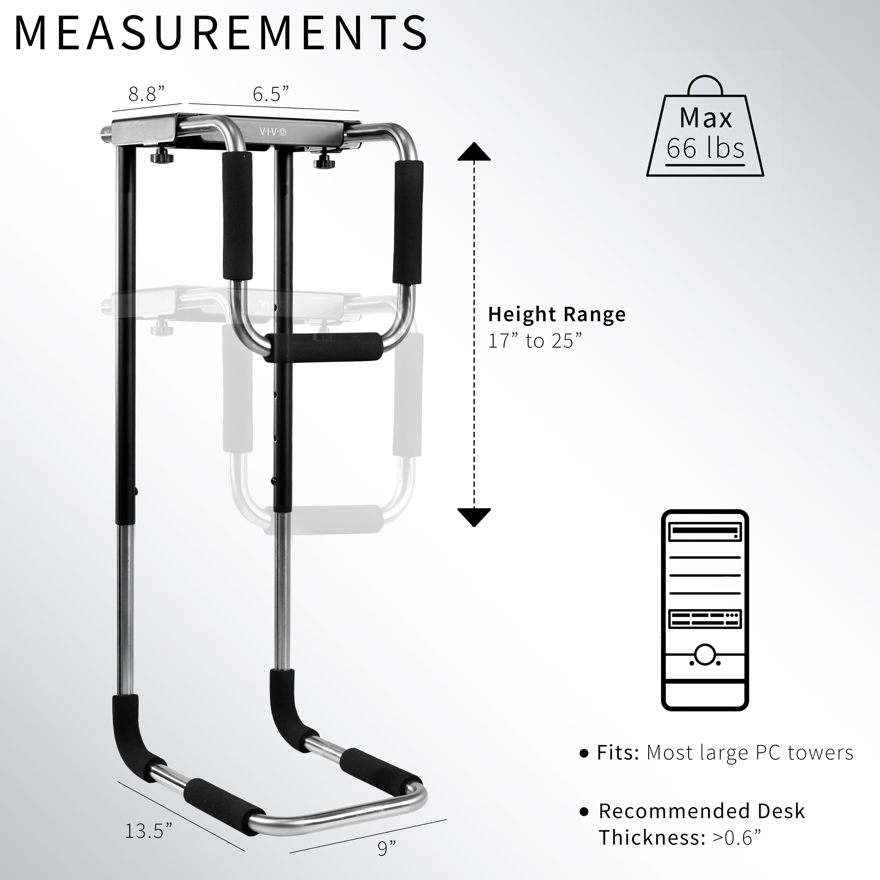 Large Heavy Duty Under Desk PC Mount