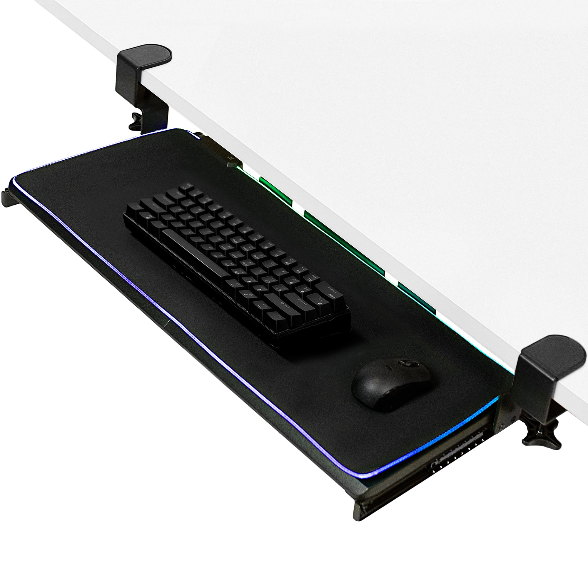 Clamp-on Keyboard Tray with RGB Pad