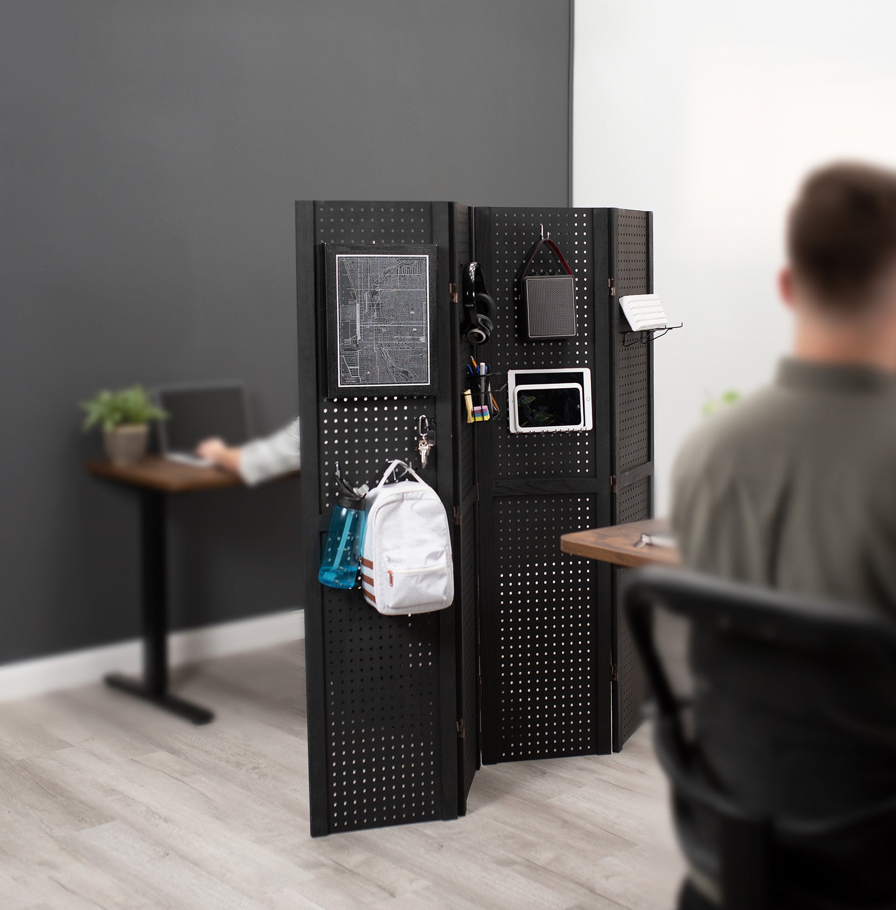 Pegboard Freestanding Room Divider