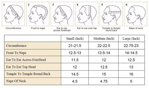 Human hair wigs cap size