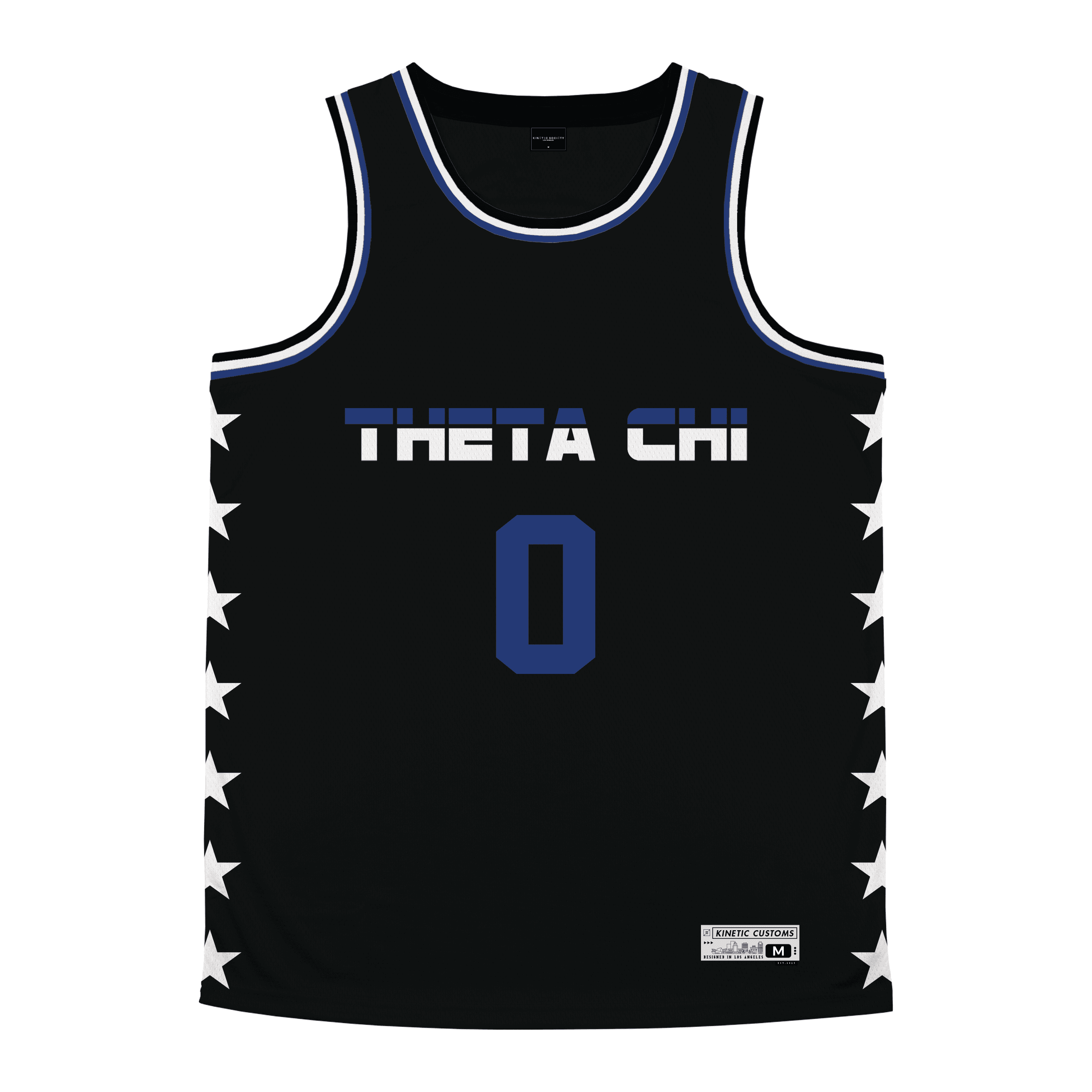 Theta Chi - Black Star Night Mode Basketball Jersey