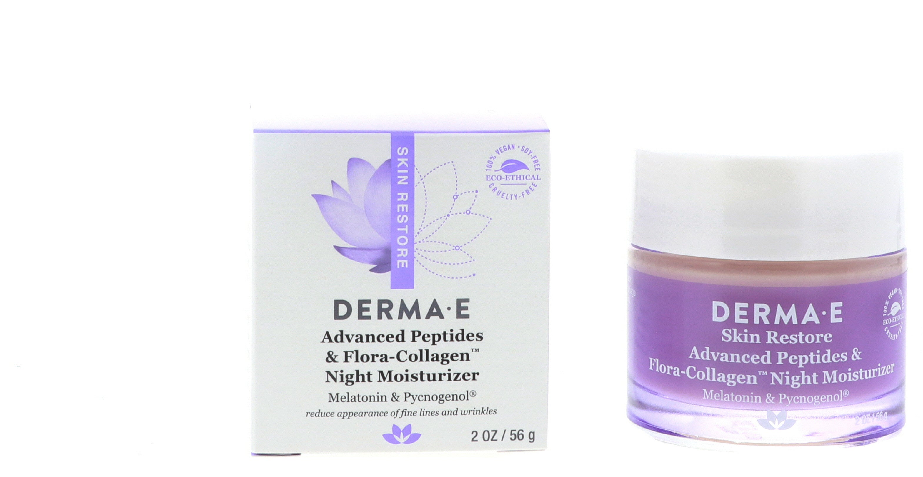 Derma-E Advanced Peptides & Flora-Collagen Night Moisturizer, 2 oz 4 Pack