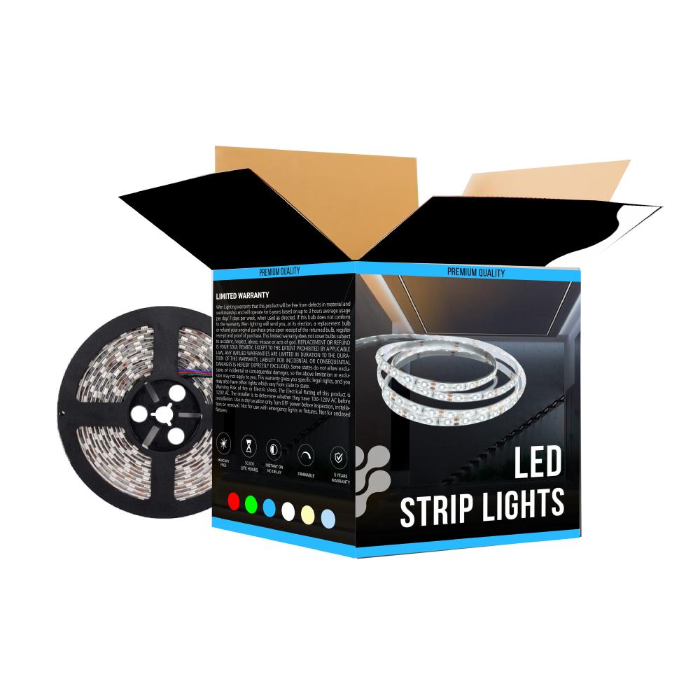 Outdoor LED Strip Lights Waterproof, IP65, 16.4ft Dimmable, 12V,  SMD 3528, UL, RoHS Listed, LED Lights for Bedroom, Kitchen, Home Decoration