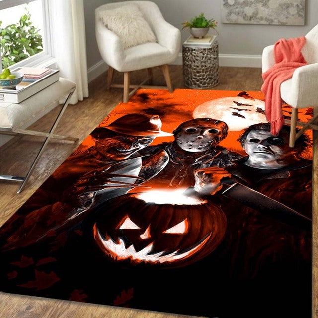 Halloween Slasher Icons Living Room Rug