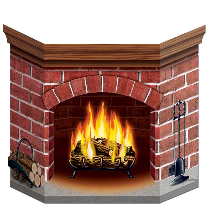 Cardboard Brick Fireplace Stand-Up