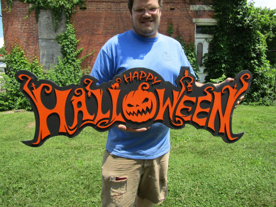 Halloween Jack O Lantern Spooky Forest Sign