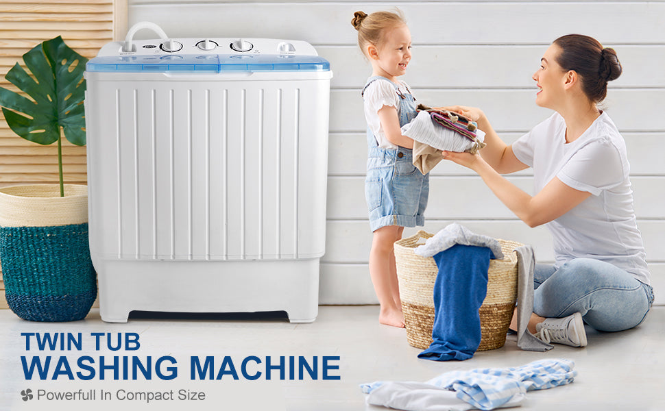17.6 lb. Mini Twin Tub White Washing Machine for sale online