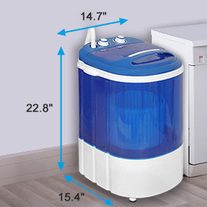 Zeny Portable Washing Machine - Mini Lightweight Twin Tub Wash&Spinner 10 lbs Gravity Drain Hose(Dual, 10lbs), Blue, Size: 22.6 x 22 x 14.7