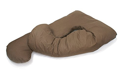 ZENY? Pregnancy Pillow Maternity Belly Contoured Body U Shape Extra Comfort Cuddler w/ Zippered Cover- Brown