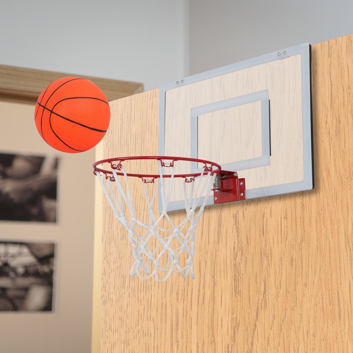 ZENY? Mini Basketball Hoop Set w/ a 5.5' Ball and Hand Pump Over the Door Basketball Backboard