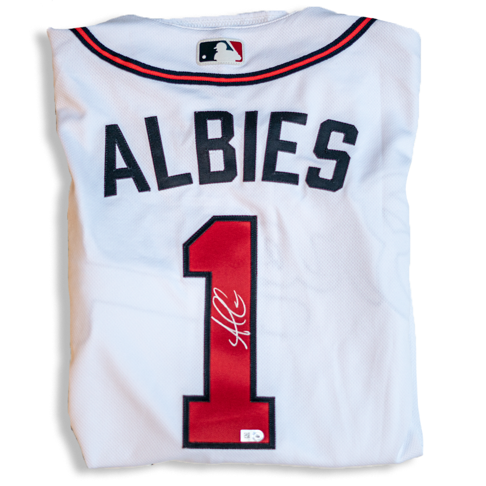 Ozzie Albies Autographed Atlanta Braves Authentic Home White Jersey