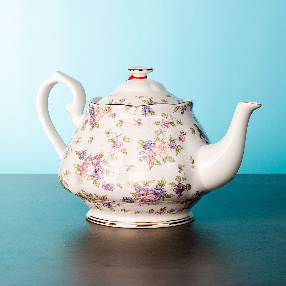 Fine Bone China Floral Tea Pot with Cover