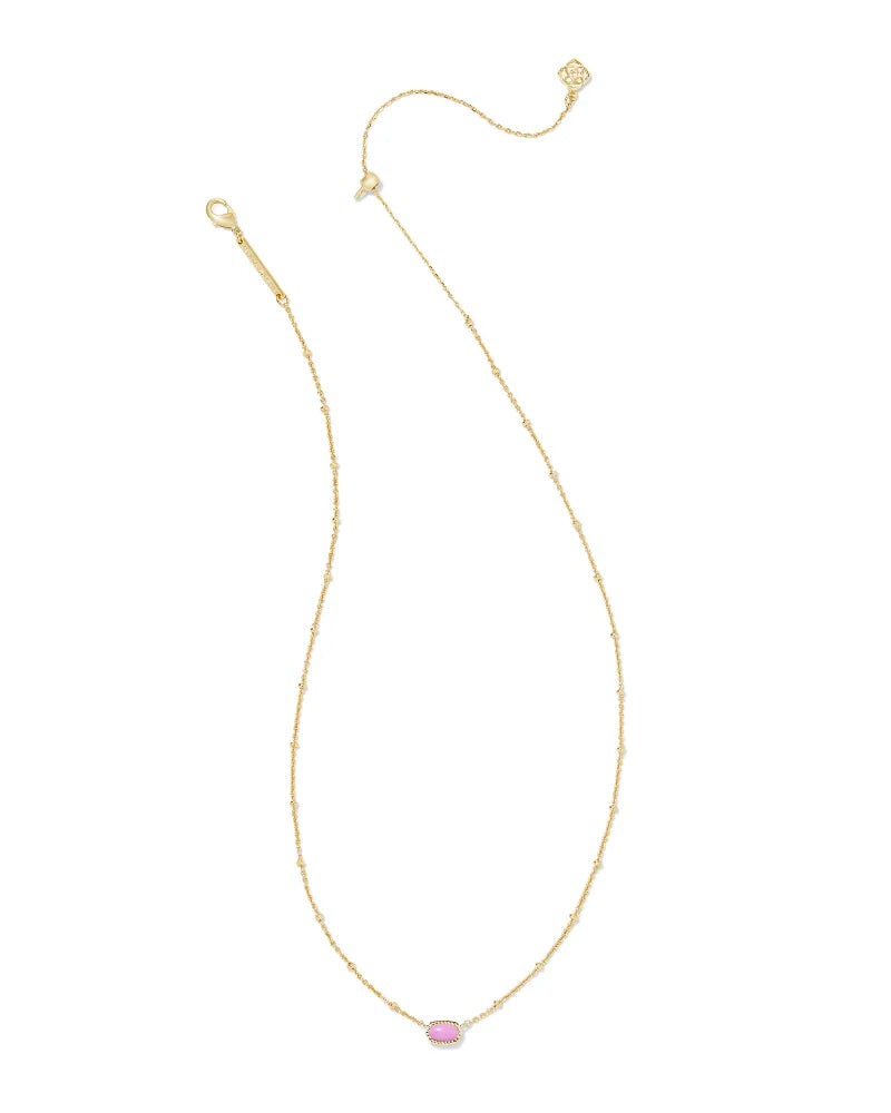 Kendra Scott |  Mini Elisa Gold Satellite Short Pendant Necklace in Fuchsia Magnesite