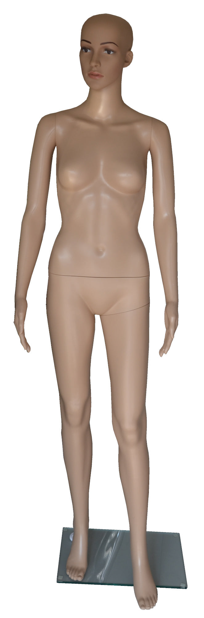 Mannequin for Sale Female, Plastic, Unbreakable, Skin Tone, Glass Base