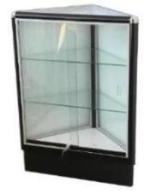 Glass Showcase-Triangle Black Aluminum Corner Glass Display Case---Unassembled