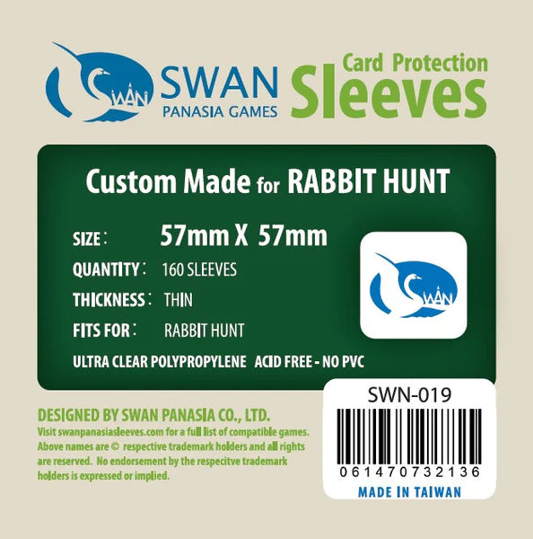 Swan PanAsia 57x57 mm Rabbit Hunt Sleeves - 160 count