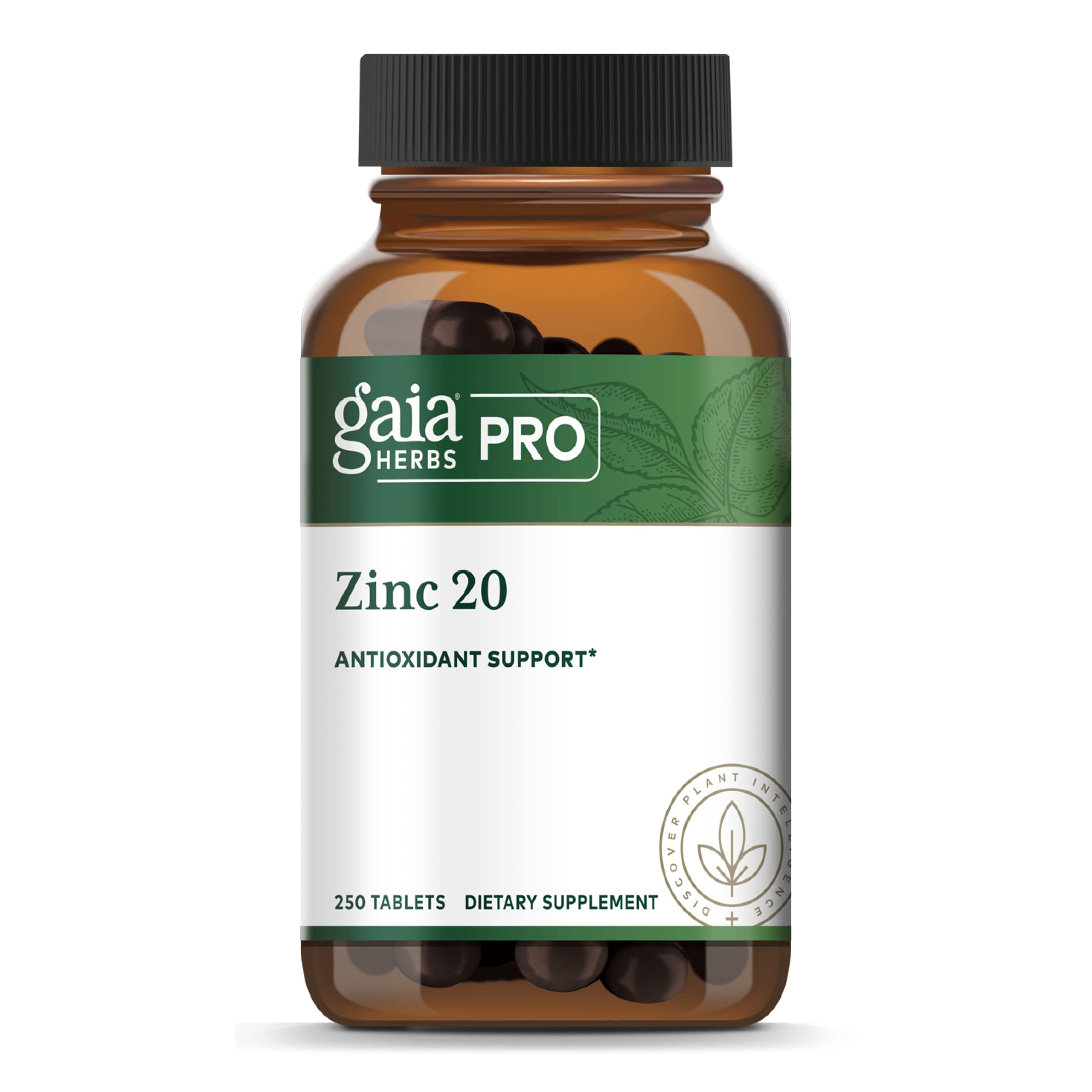 Gaia PRO Zinc 20 - Immune & Antioxidant Support Supplement - with Zinc Monomethionine - 20mg Zinc Supplement - 250 Tablets (250 Servings)