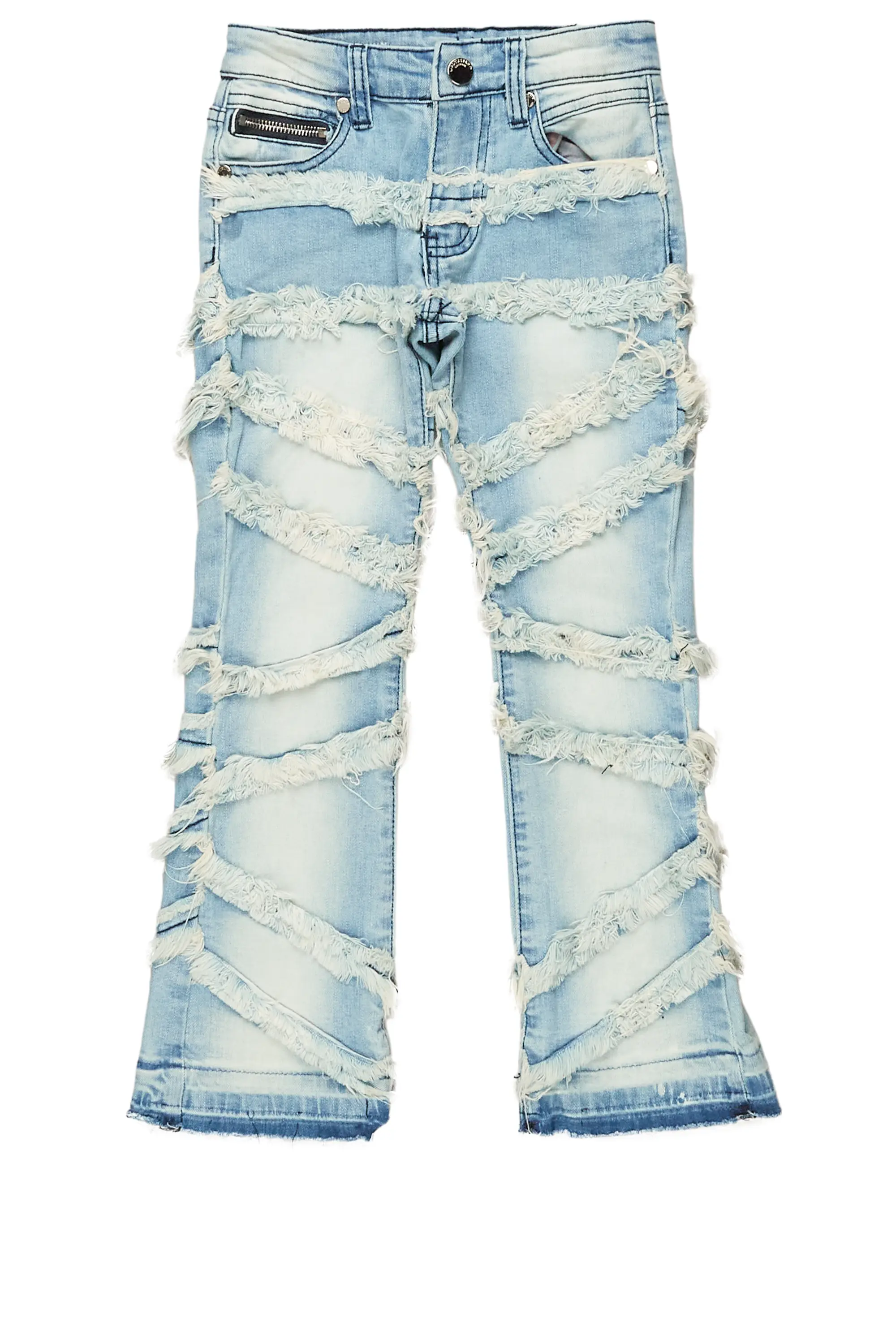 Girls Nora Blue Stacked Flare Jean