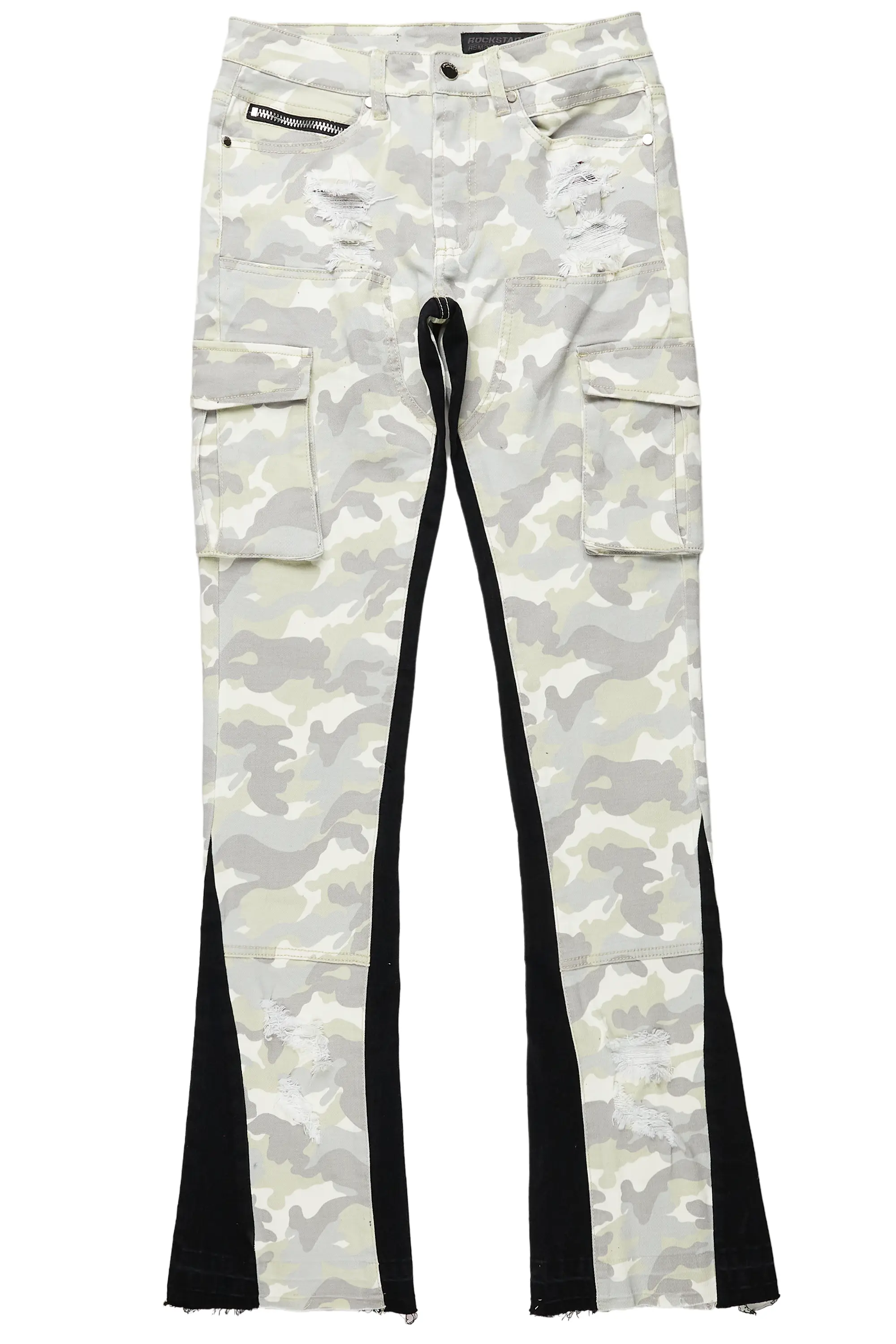 Decimus Light Camo Stacked Flare Jean