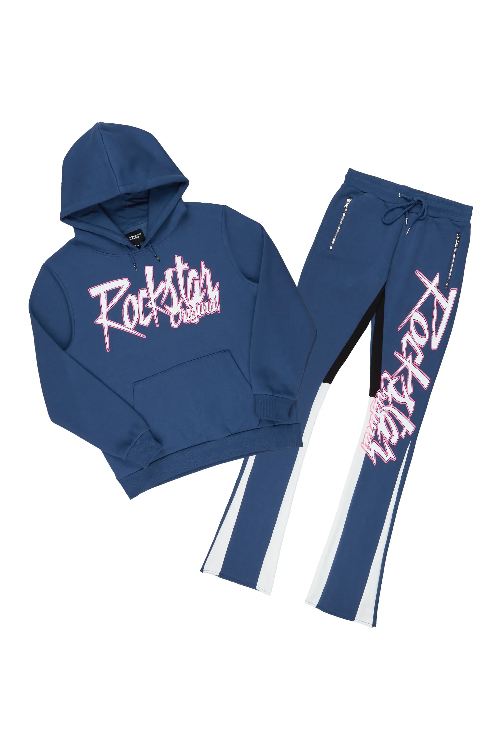 Kalibre Navy/White Hoodie/Flare Trackset