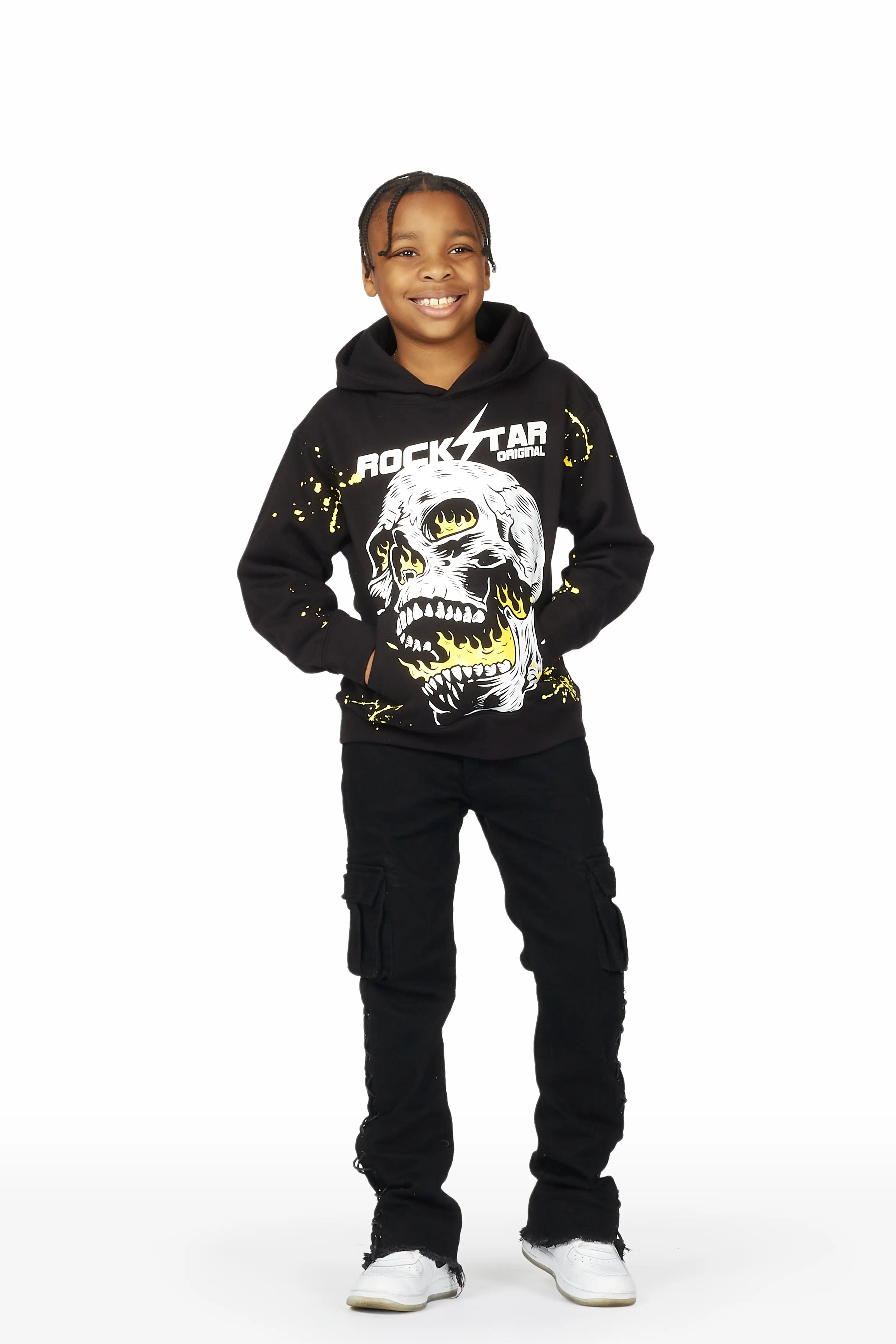 Boys Daniel Black Graphic Hoodie