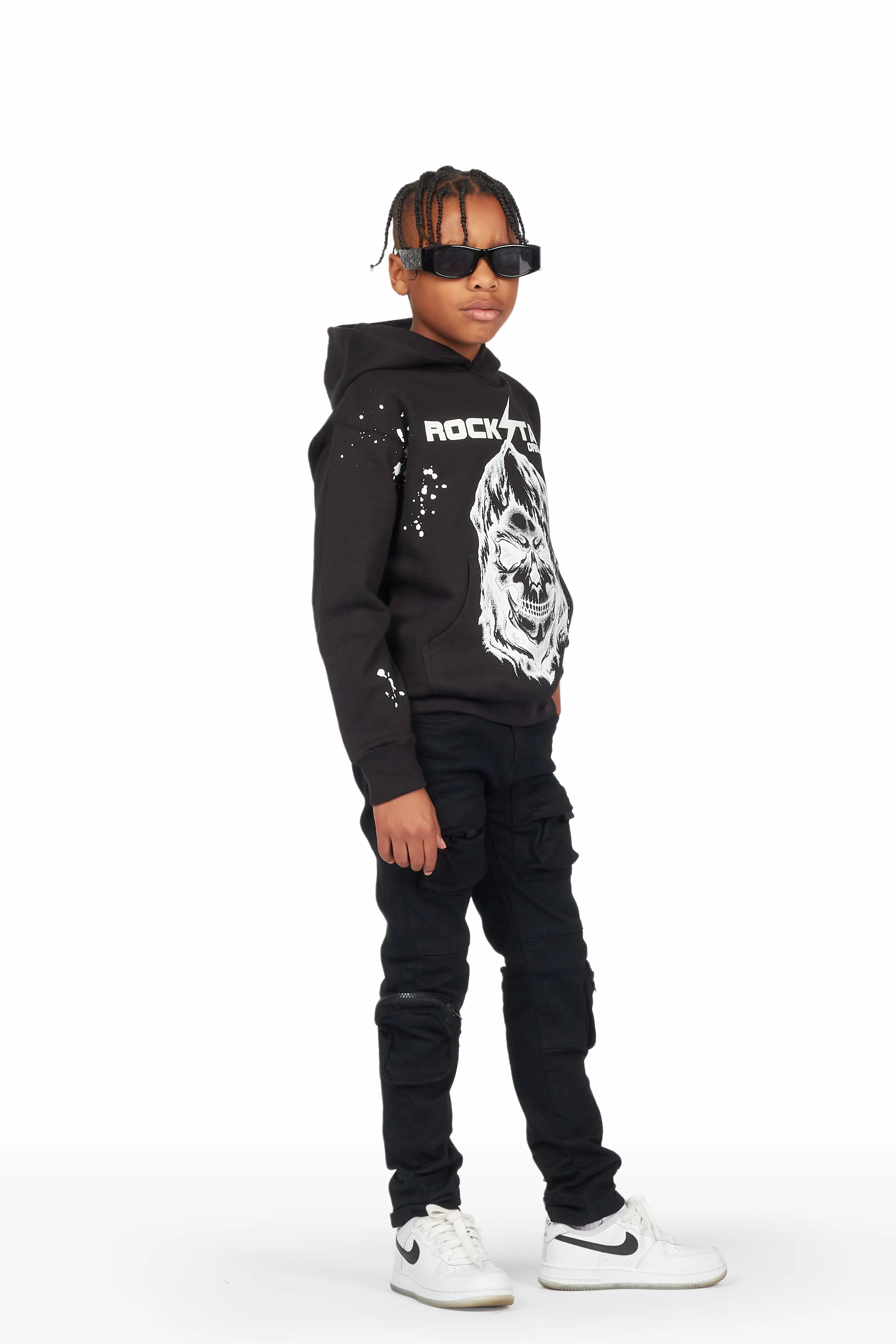 Boys Mungo Jet Black Cargo Jean