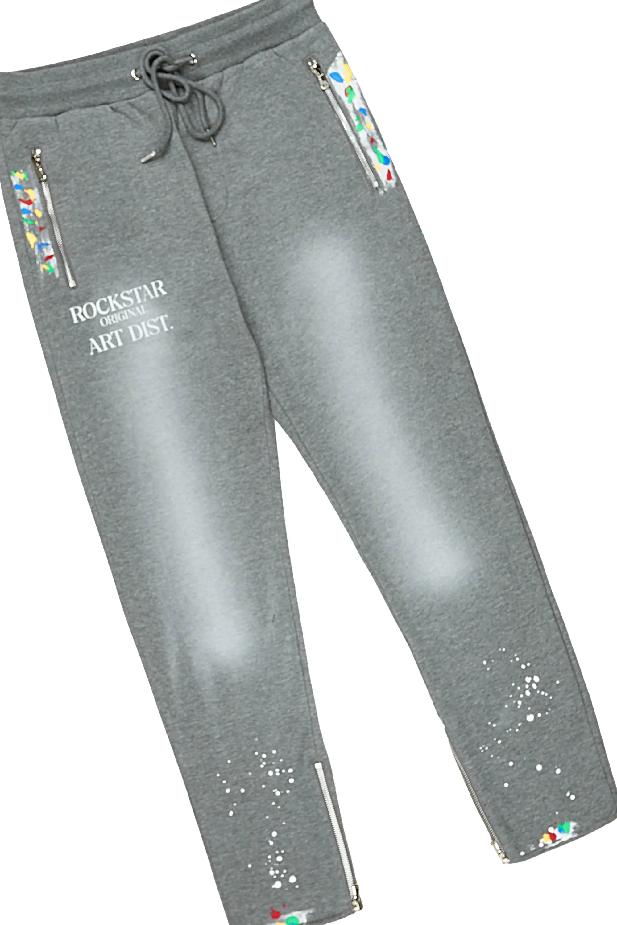 Rockstar Art Dist. Vintage Grey Hoodie Slim Fit Pant Set