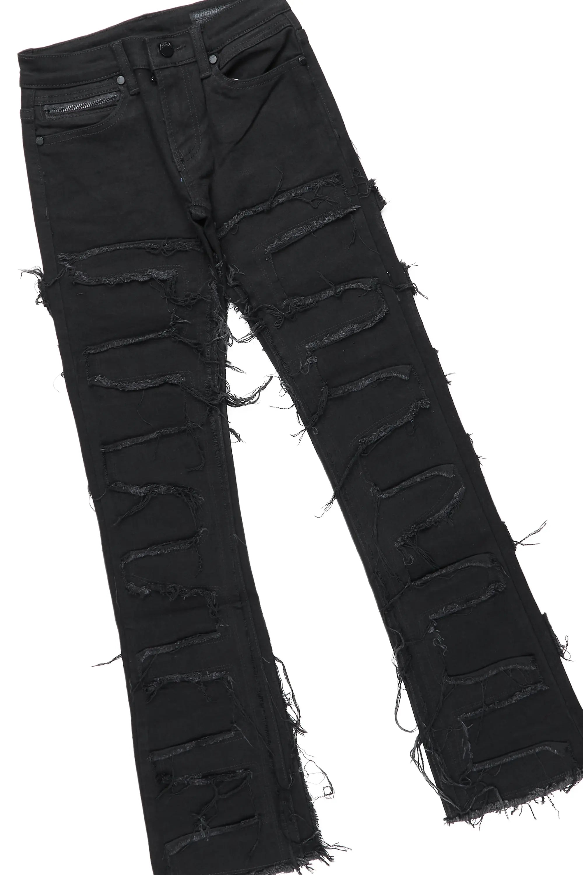 Boys Krys Black Hoodie/Super Stacked Flare Jean