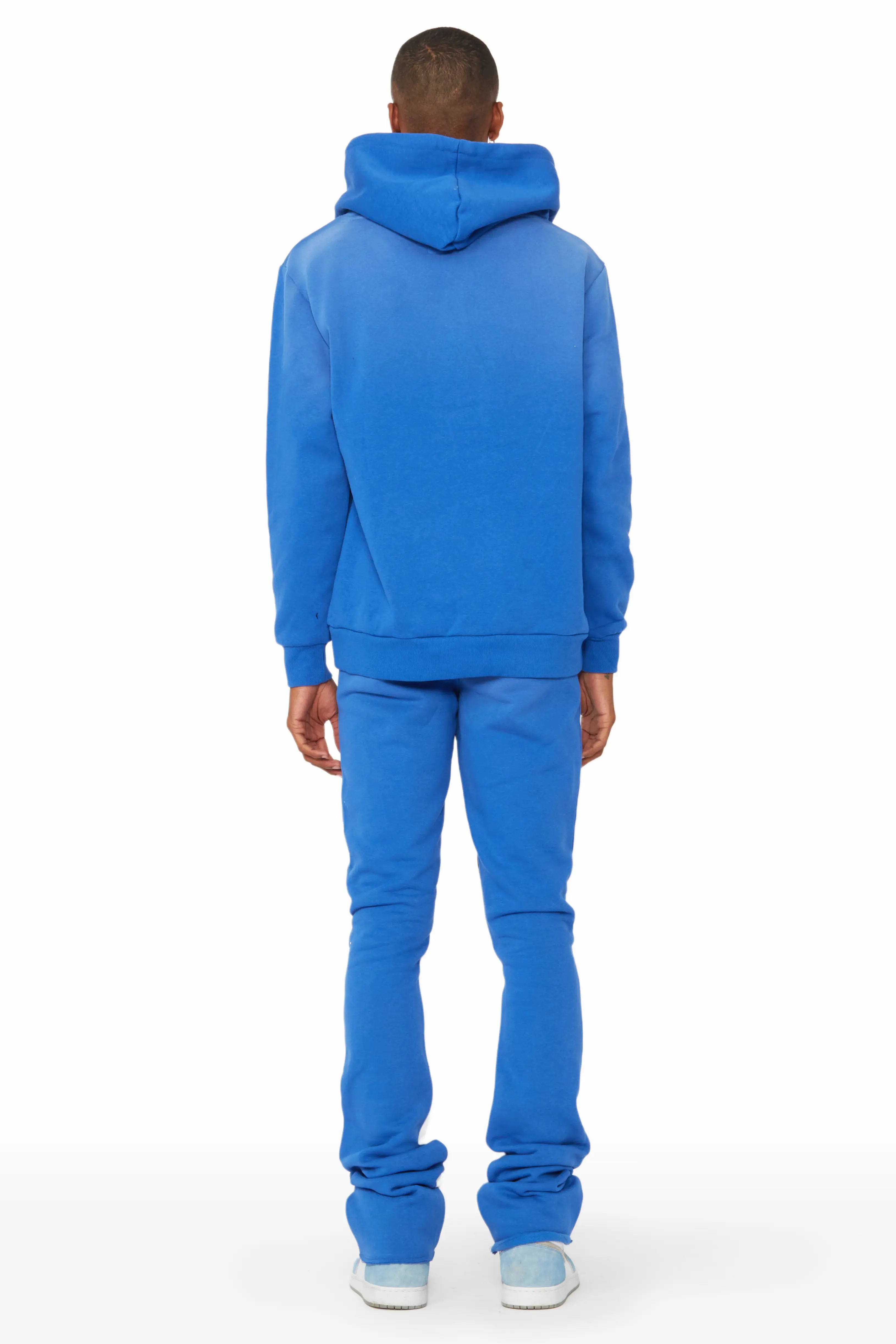 Rockstar Art Dist. Blue/White Hoodie/Stacked Flare Pant Set