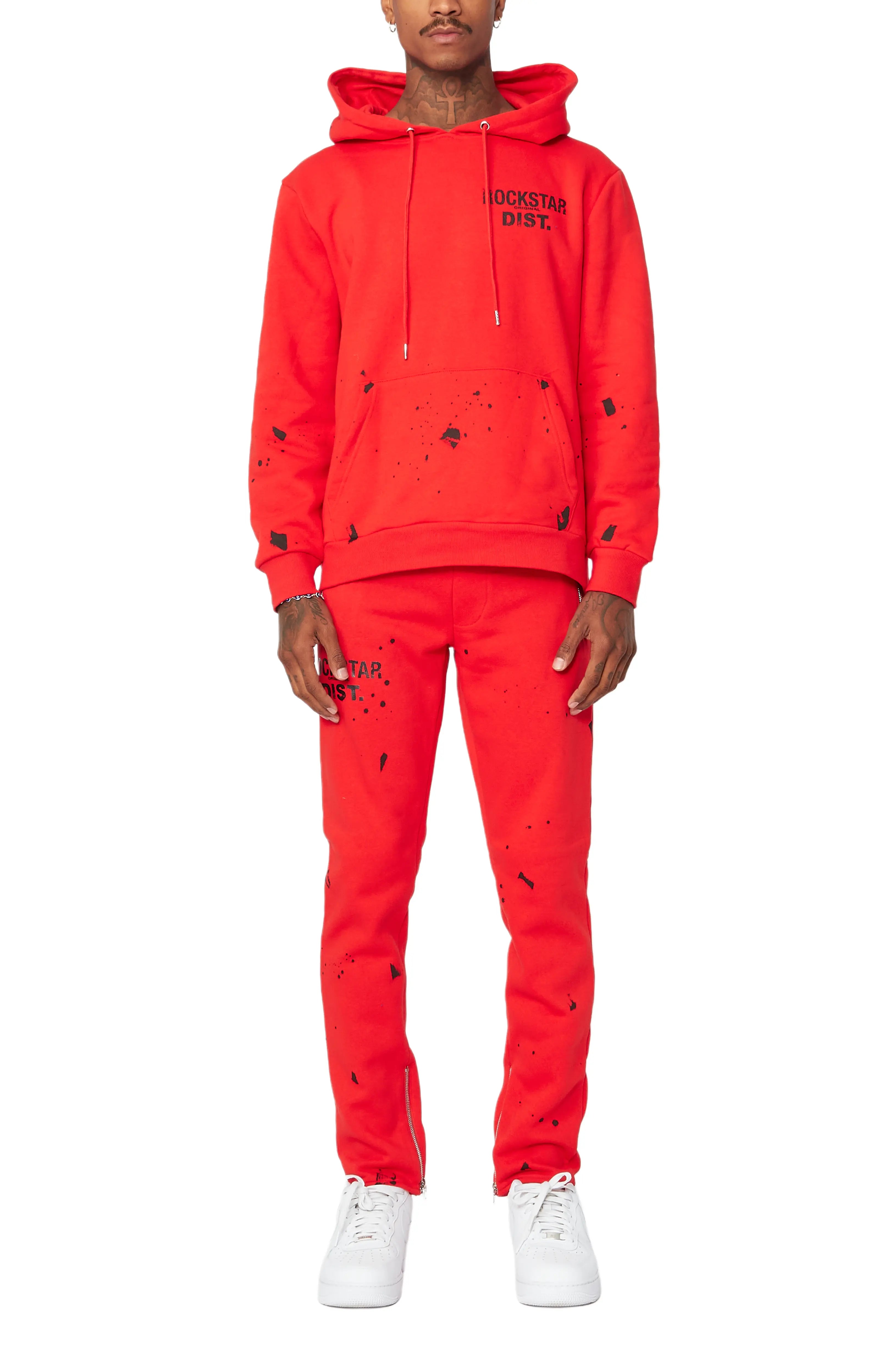 Raffer Red Slim Fit Track Set