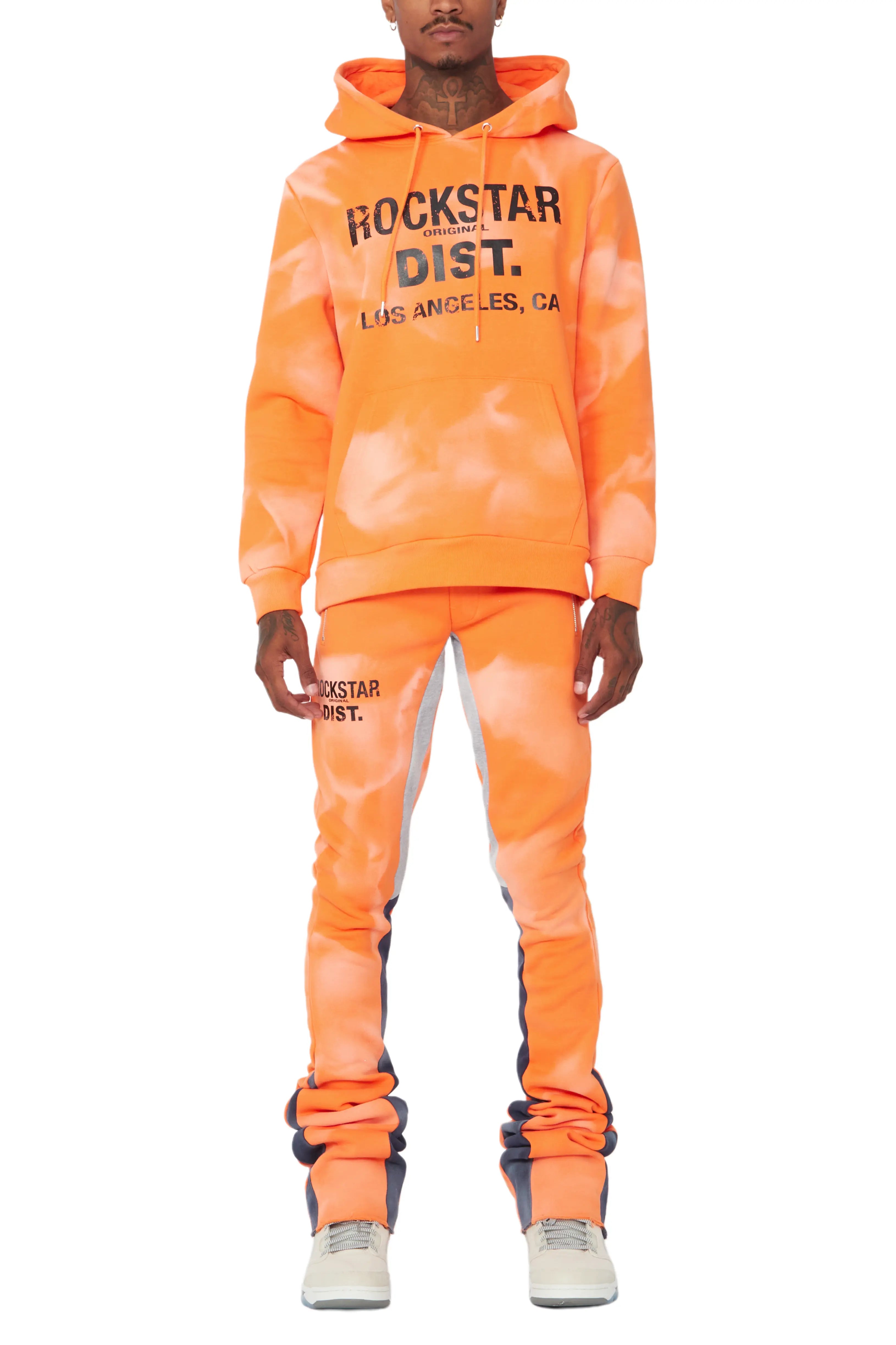 Nelly Orange Hoodie/Super Stacked Flare Pant Set