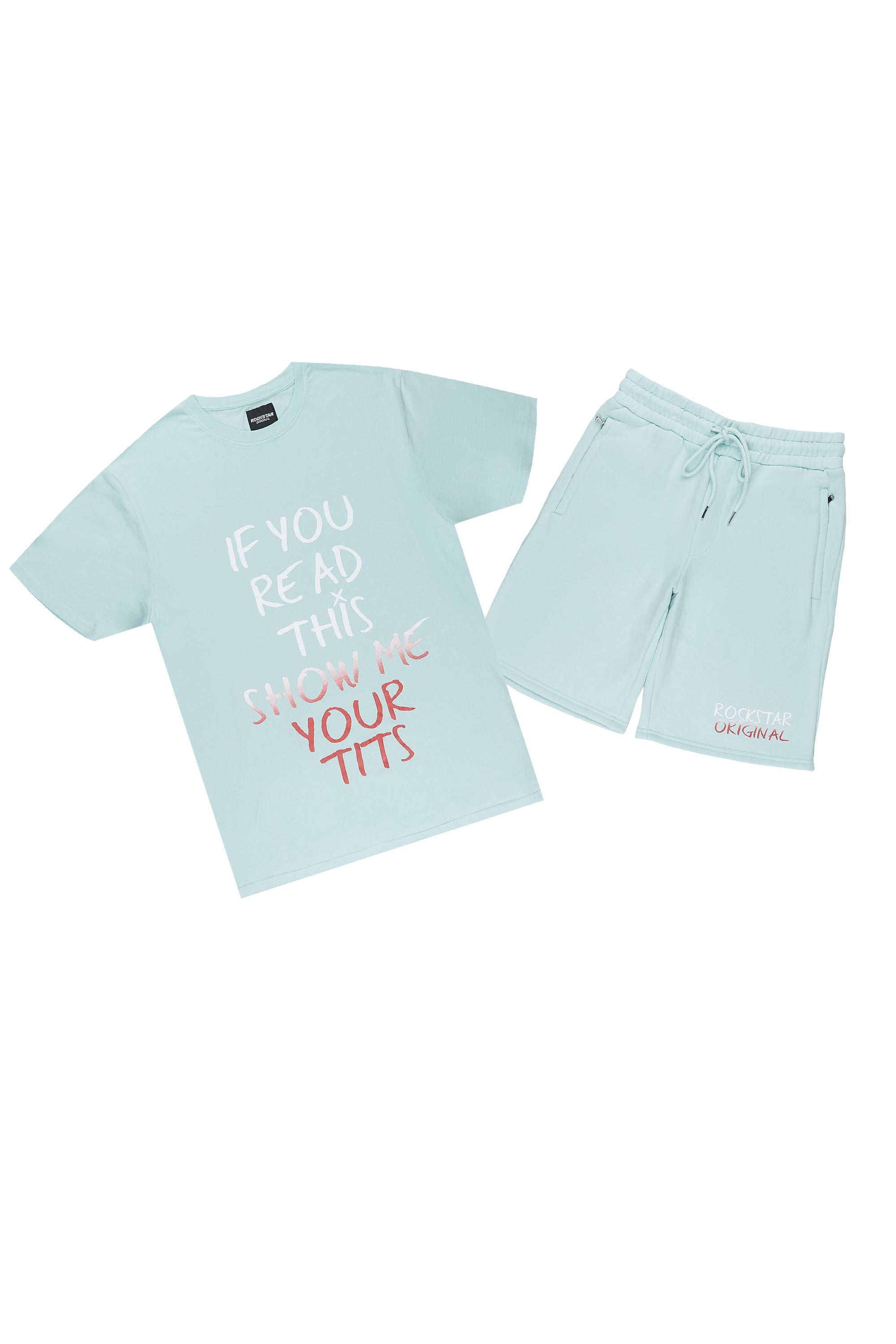 Alwine Aqua T-Shirt Short Set