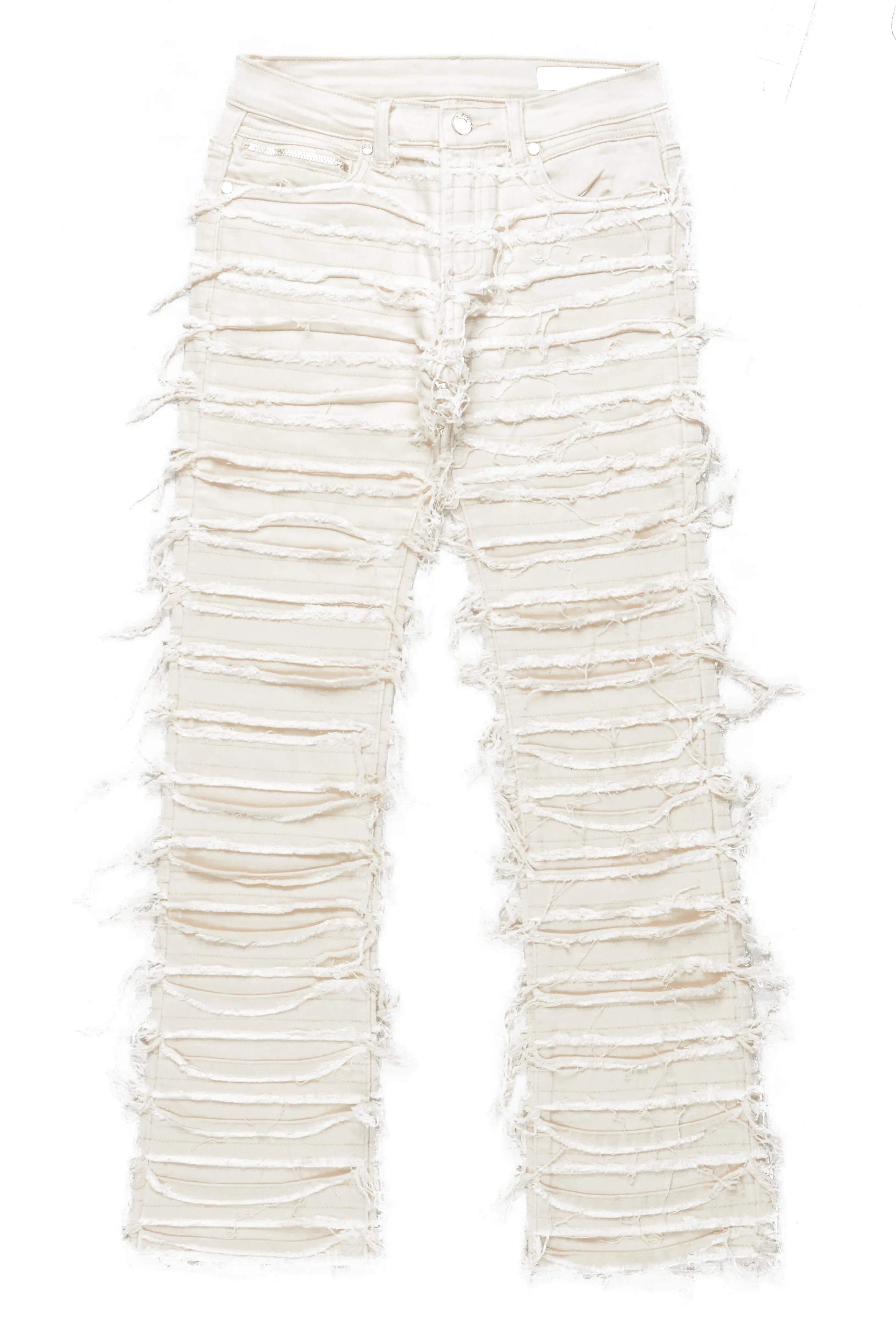 Boys Cassius Beige Stacked Flare Jean