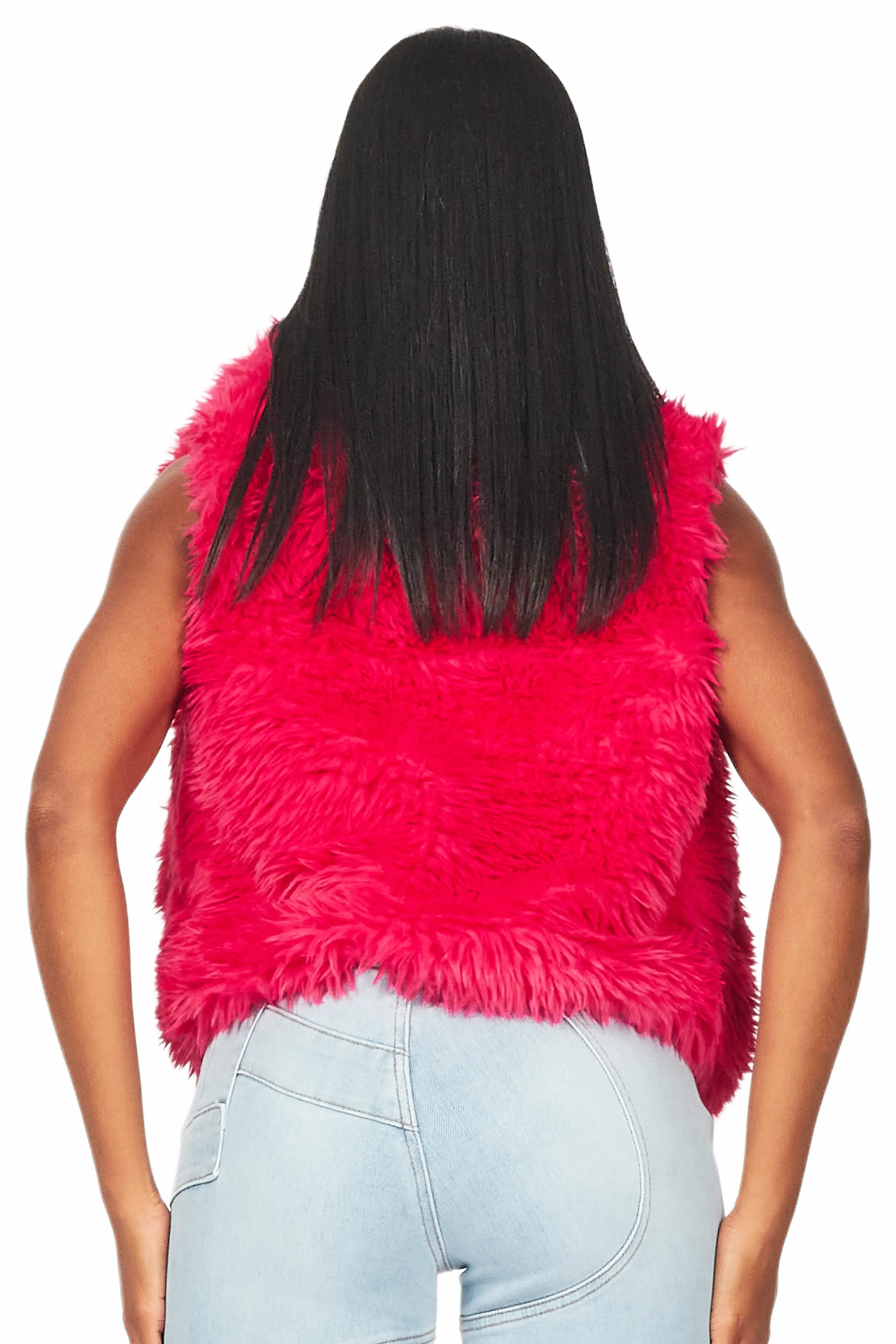 Keionna Fuchsia Fur Vest