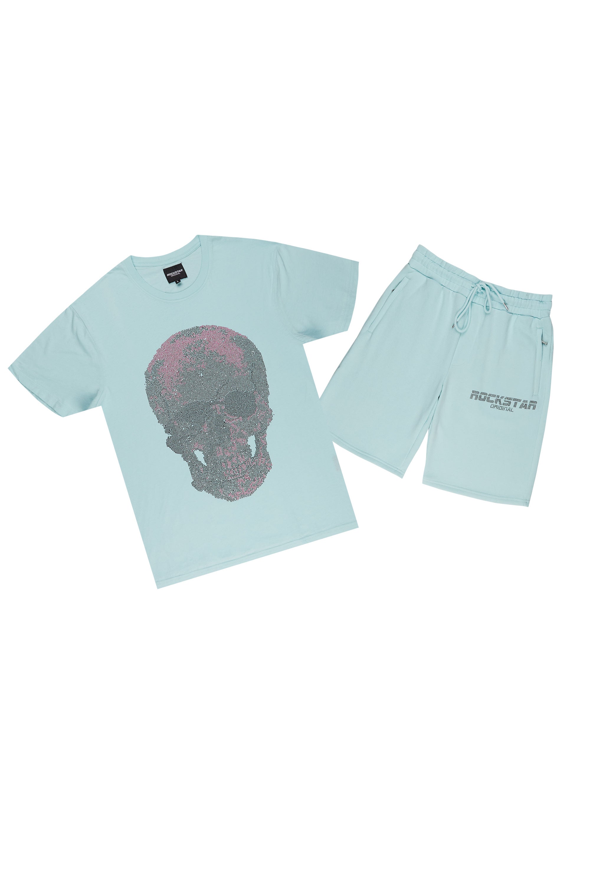 Ocean Aqua Graphic T-Shirt Short Set