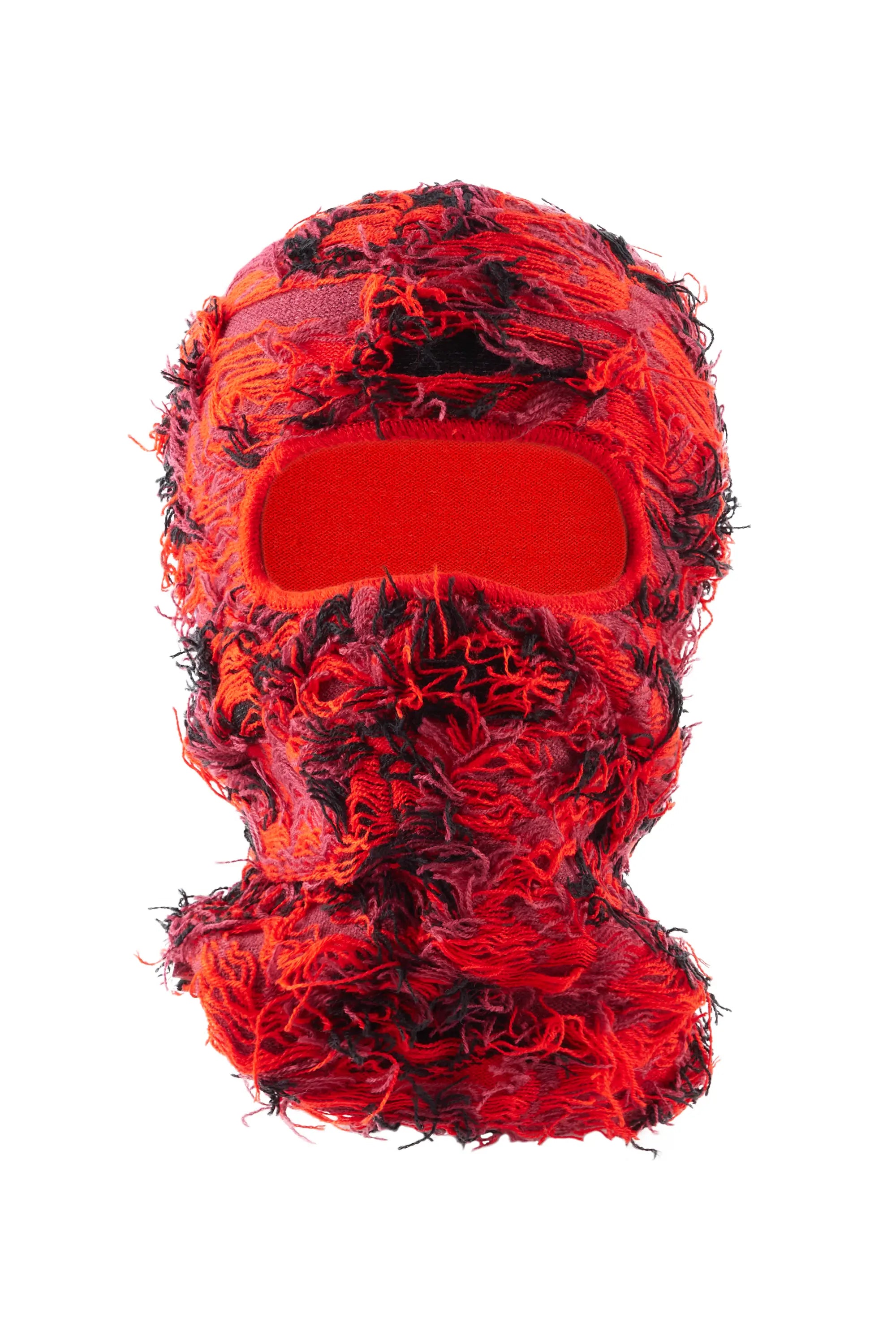 Boys Otto Red/Black Fuzzy Ski Mask